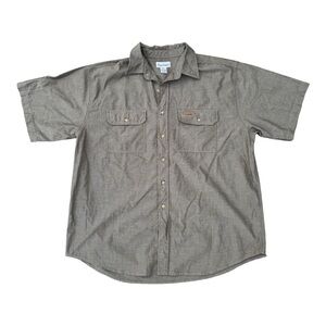 Carhartt Casual Button-Up Shirt Moss Chambray Short Sleeve Size: XL